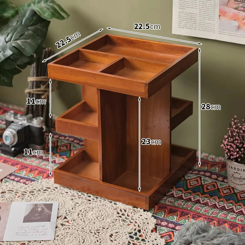 Bamboo 360 Makeup Storage Rack | Multi-Tier Desktop Organizer.