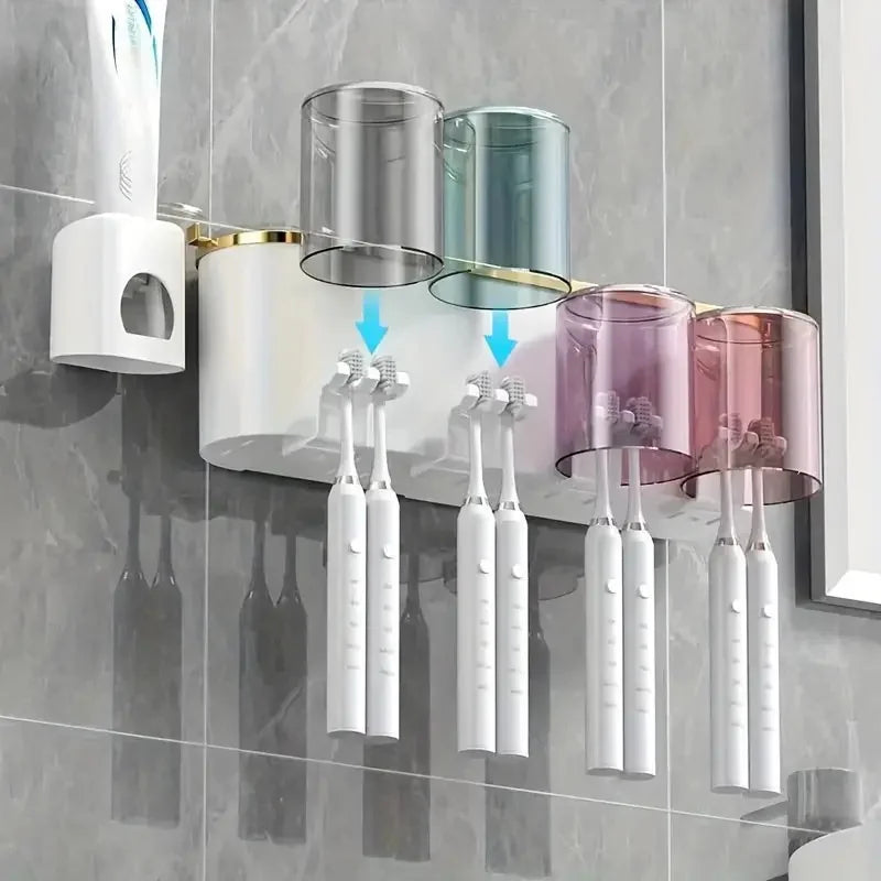 5-in-1 Bathroom Organizer | Wall Mount Toothbrush Holder – Icon Supply
