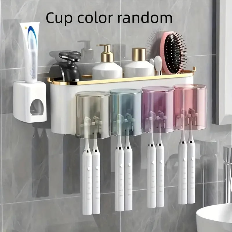 5-in-1 Bathroom Organizer | Wall Mount Toothbrush Holder – Icon Supply