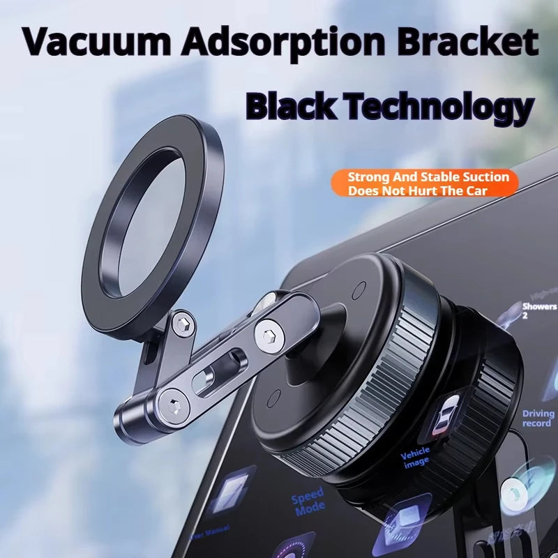 Magnetic Foldable Phone Holder – 360° Vacuum Suction Mount