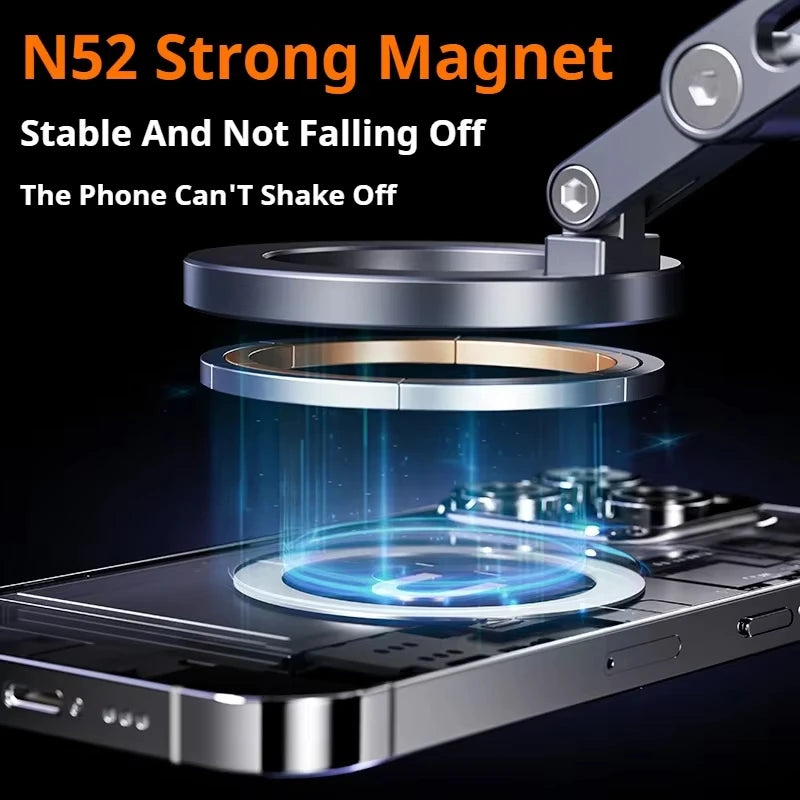 Magnetic Foldable Phone Holder – 360° Vacuum Suction Mount