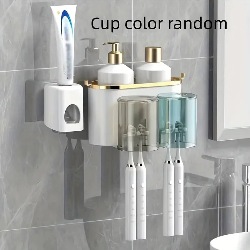 5-in-1 Bathroom Organizer | Wall Mount Toothbrush Holder – Icon Supply