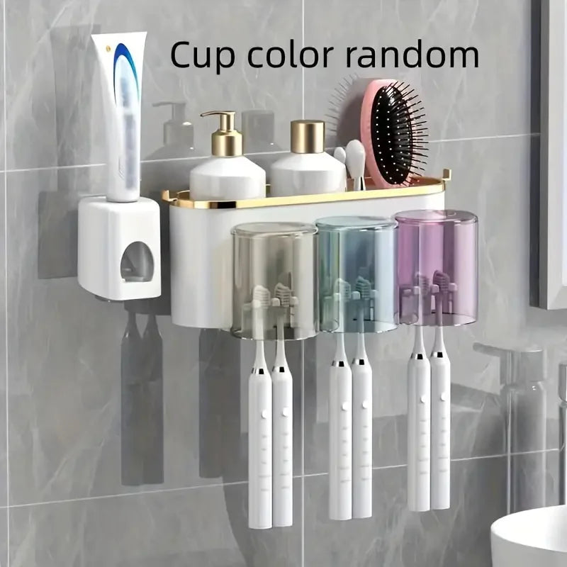 5-in-1 Bathroom Organizer | Wall Mount Toothbrush Holder – Icon Supply
